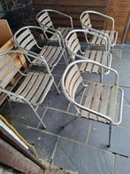 6 tuinstoelen, Tuin en Terras, Ophalen, Gebruikt, Hout