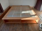 Bed met schuiven en lattenbodem,, Huis en Inrichting, Slaapkamer | Bedden, Ophalen, Zo goed als nieuw, 160 cm