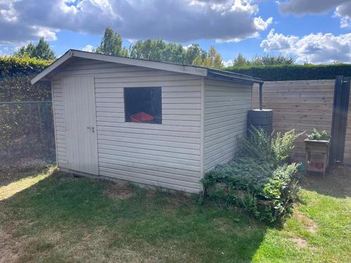 GRATIS tuinhuis 336x256cm met scharnierdeur en raam, Tuin en Terras, Tuinhuizen, Gebruikt, Tuinhuis, Hout, 200 tot 400 cm, Ophalen