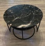 Luxe set van 2 echte marmeren salontafels – zwart, Huis en Inrichting, Tafels | Salontafels, Ophalen, Zo goed als nieuw