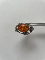 Ring (zilver) met barnsteen (amber), Bijoux, Sacs & Beauté, Bijoux anciens, Enlèvement, Argent, Bague