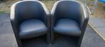 2 antraciet imitatie leren zeteltjes, Huis en Inrichting, Fauteuils, Ophalen, Gebruikt