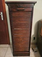 Meuble ancien à rideau en bois massif – étagères – vintage, Ophalen