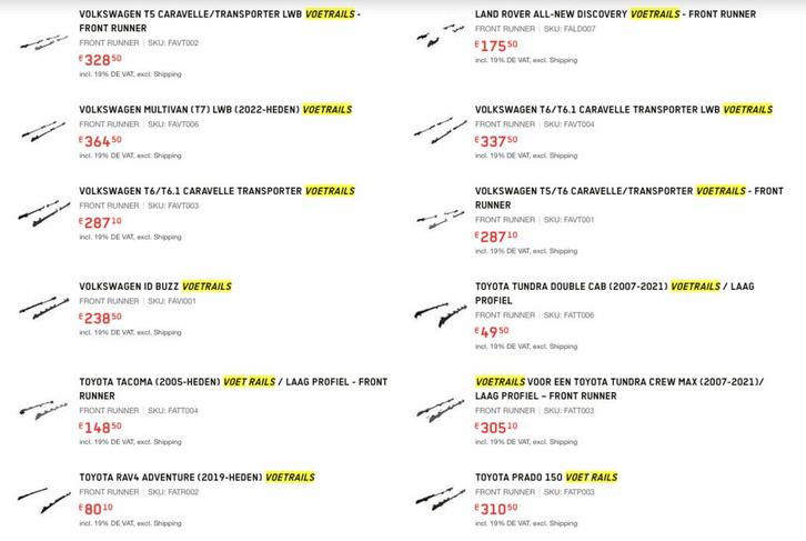 Front Runner Voetrails Voor Diverse Voertuigen zie foto,s Vo, Autos : Divers, Porte-bagages, Neuf, Envoi