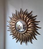 Zonnespiegel - sunburst mirror - convex, frame in koper, Gebruikt, Rond, Ophalen of Verzenden, Minder dan 100 cm