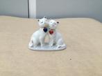Vintage beeldje van twee witte poezen in porselein, Ophalen of Verzenden, Zo goed als nieuw, Dier