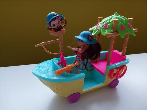 Enchantimals jungleboot + pop, Kinderen en Baby's, Speelgoed | Poppenhuizen, Gebruikt, Ophalen of Verzenden