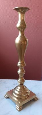 Très élégant Bougeoir ancien en Laiton massif, Enlèvement ou Envoi