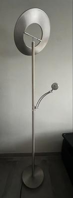 Led staanlamp, zeer stevig in inox met leeslamp., Ophalen, Zo goed als nieuw