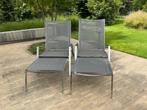 2 verstelbare tuinstoelen, Ophalen, Zo goed als nieuw, Metaal, Verrijdbaar