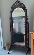 rustieke grote spiegel op voet,hoogte 1m92 , 76cm breedte, Antiquités & Art, Antiquités | Miroirs, Enlèvement ou Envoi