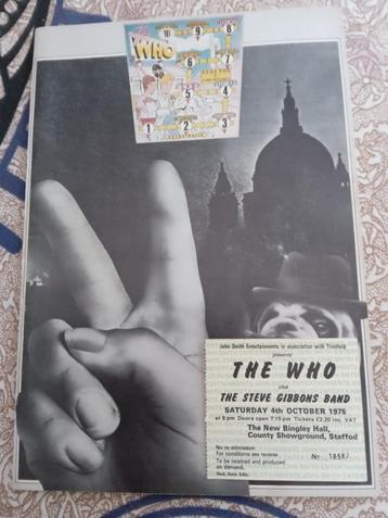 Ticketprogramma voor een Who-concert. beschikbaar voor biedingen