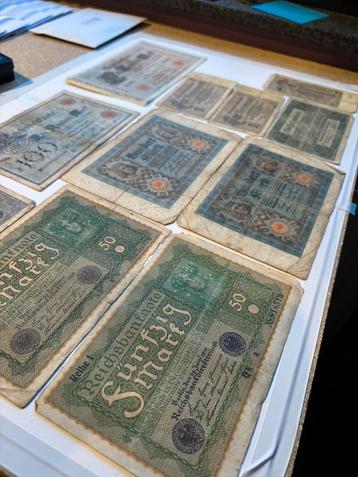 Mooi lot biljetten Duitse marken (rond WO1) beschikbaar voor biedingen