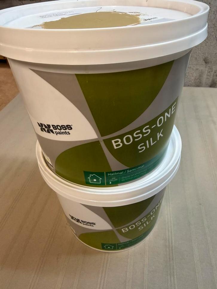 Boss paints oker terra muurverf 2,5liter, Hobby en Vrije tijd, Schilderen, Nieuw, Acrylverf, Ophalen