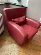 Fauteuil en cuir rouge CINNA, Huis en Inrichting, Ophalen, Zo goed als nieuw, Leer