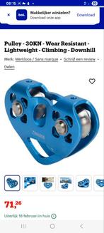 Zipline 50 m. staaldraad + dubbele katrol +  kabeltrekker, Sport en Fitness, Ophalen of Verzenden