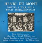Henry Dumont, René Jacobs – Motets A Voix Seule Pieces Instr, CD & DVD, 12 pouces, Utilisé, Enlèvement ou Envoi