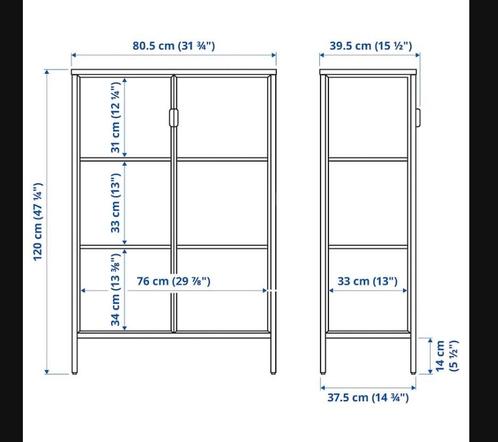 Vitrine kast ikea rudsta, Huis en Inrichting, Kasten | Vitrinekasten, Zo goed als nieuw, Ophalen