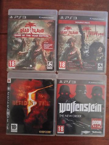 Playstation3 spellen dead island, resident evil, Wolfenstein beschikbaar voor biedingen