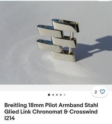  Breitling 18mm Pilot Armband L & R  disponible aux enchères