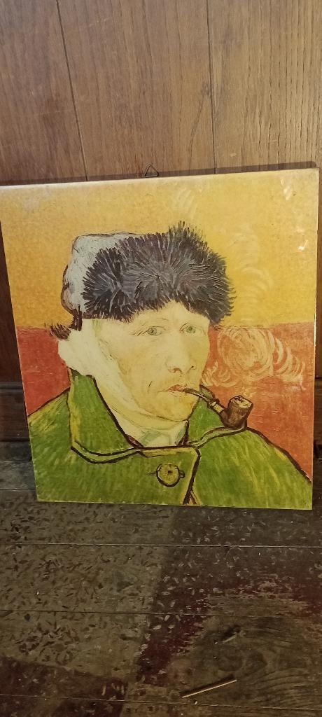 Reproductieprint van het zelfportret van Van Gogh,37x42,n159, Antiek en Kunst, Kunst | Schilderijen | Klassiek, Ophalen of Verzenden