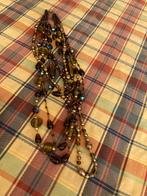 zware halsketting parels, Handtassen en Accessoires, Kettingen, Ophalen of Verzenden, Zo goed als nieuw, Bruin