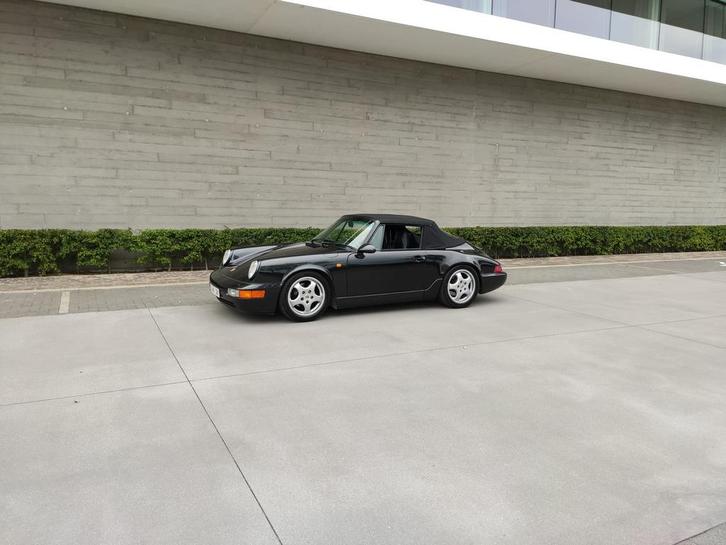 Porsche 911 964 carrera 2 cabrio manueel, Auto's, Porsche, Particulier, Benzine, Cabriolet, 2 deurs, Handgeschakeld, Zwart, Zwart