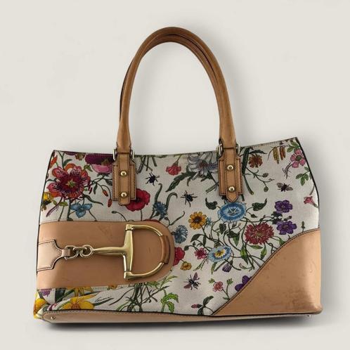 Gucci horsebit flora tote, Handtassen en Accessoires, Tassen | Damestassen, Gebruikt, Handtas, Overige kleuren, Ophalen of Verzenden