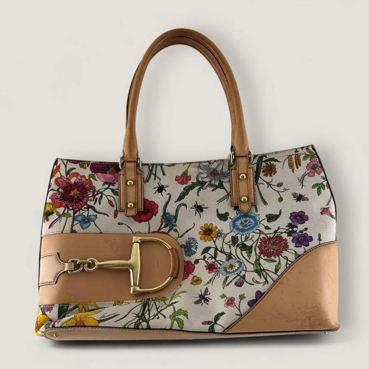 Gucci horsebit flora tote, Handtassen en Accessoires, Tassen | Damestassen, Gebruikt, Handtas, Overige kleuren, Ophalen of Verzenden