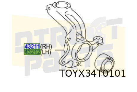 Toyota Aygo Fuseestuk Links voor Origineel! 432120H020, Auto-onderdelen, Ophanging en Onderstel, Toyota, Nieuw, Ophalen of Verzenden