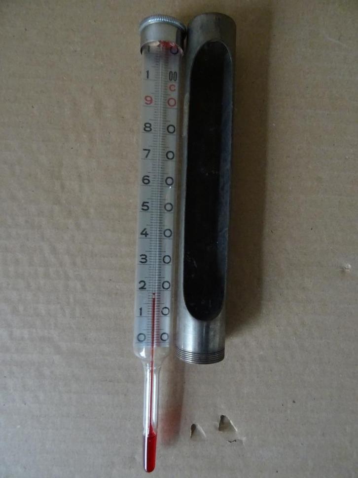 Curiosa laboratorium thermometer glas vintage werkend 25cm, Antiek en Kunst, Curiosa en Brocante, Ophalen of Verzenden