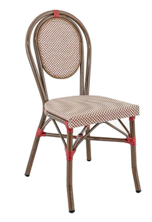 ACTIE PARTIJ Franse bistro terras stoelen + marmeren tafels, Tuin en Terras, Tuinstoelen, Nieuw, Textileen, Stapelbaar, Ophalen of Verzenden
