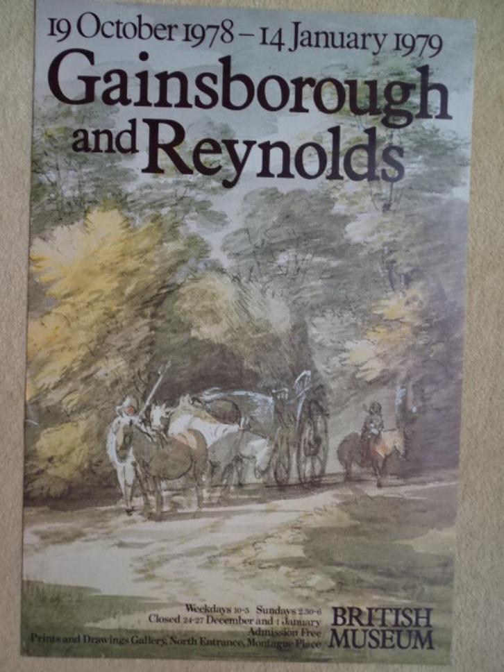 Expo „Gainsborough & Reynolds” - poster British Museum 1978, Antiek en Kunst, Kunst | Schilderijen | Klassiek, Ophalen of Verzenden