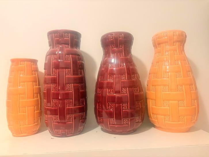 Collectie 1958, STRIPLINE, vazen Boch-frères, Keralux, Huis en Inrichting, Woonaccessoires | Vazen, Zo goed als nieuw, Ophalen of Verzenden