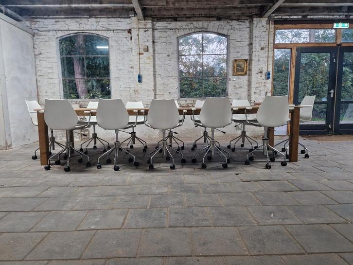 Grote boerentafel met 12 design stoelen, Huis en Inrichting, Complete eetkamers, Gebruikt, 8 stoelen of meer, Ophalen of Verzenden