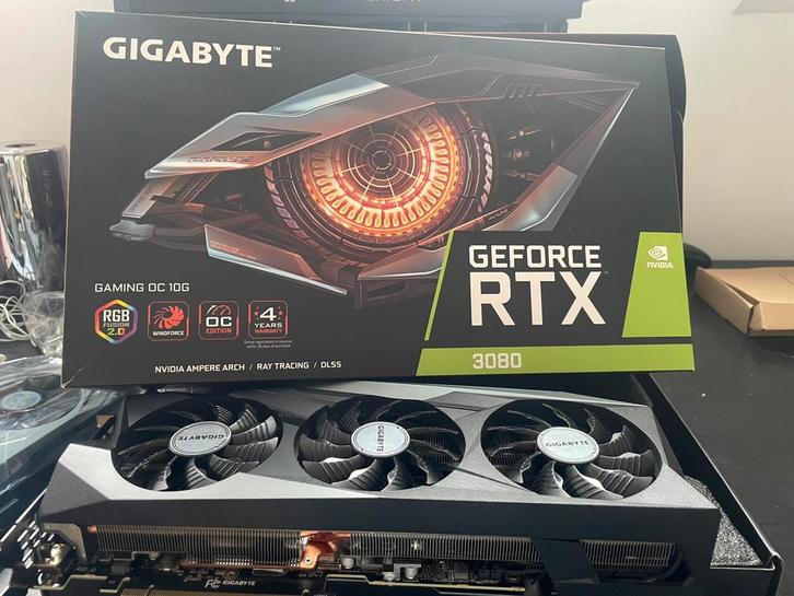 RTX 3080 gigabyte, Computers en Software, Videokaarten, Zo goed als nieuw, Ophalen of Verzenden