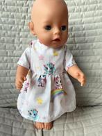 33. Babyborn: Nieuw wit jurkje met unicorns, Ophalen of Verzenden, Nieuw, Babypop