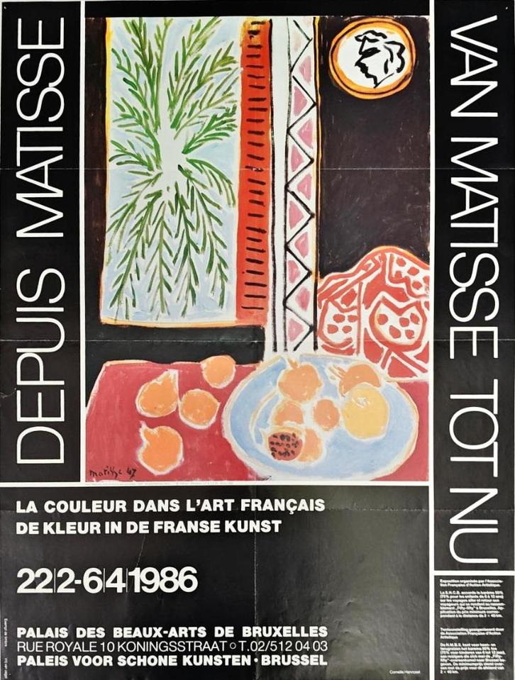 Henri Matisse affiche Brussel Bozar expo 1986, Antiek en Kunst, Kunst | Litho's en Zeefdrukken, Ophalen of Verzenden