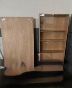 Houten eettafel en vitrinekast, Huis en Inrichting, Tafels | Eettafels, Ophalen, Gebruikt, 50 tot 100 cm, Vijf personen of meer