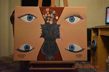Vier keer abstracte schilderkunst, door joky kamo beschikbaar voor biedingen