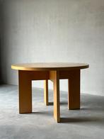 Vintage Massieve beuken minimalistische ronde eettafel, Huis en Inrichting, Tafels | Eettafels, Ophalen, Zo goed als nieuw, Rond