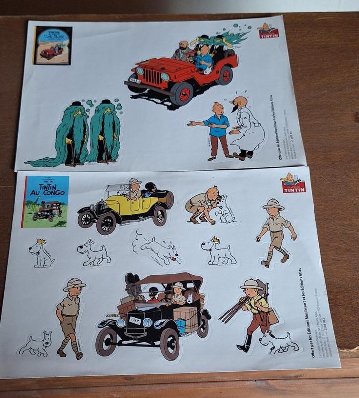 Stickervellen van Kuifje, Verzamelen, Stickers, Zo goed als nieuw, Strip of Tekenfilm, Ophalen