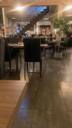 Zwart lederen stoelen, Huis en Inrichting, Ophalen, Gebruikt, Zwart