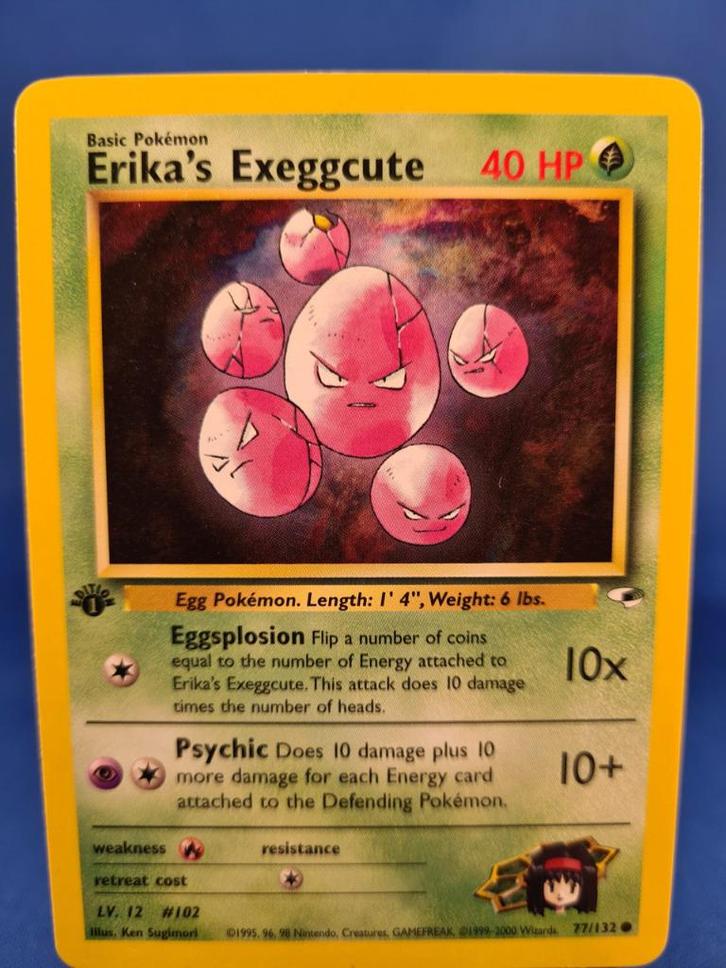 Erika's Exeggcute 77/132 - Gym Heroes (1st edition), Hobby en Vrije tijd, Verzamelkaartspellen | Pokémon, Gebruikt, Verzenden