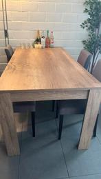Eetkamer tafel 180 x 90 met 6 stoelen, Ophalen, Nieuw, 50 tot 100 cm, Vijf personen of meer