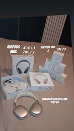 Airpods Pro 2ème génération et Airpods Max, Audio, Tv en Foto, Hoofdtelefoons, Bluetooth, Nieuw, Over oor (circumaural), Ophalen