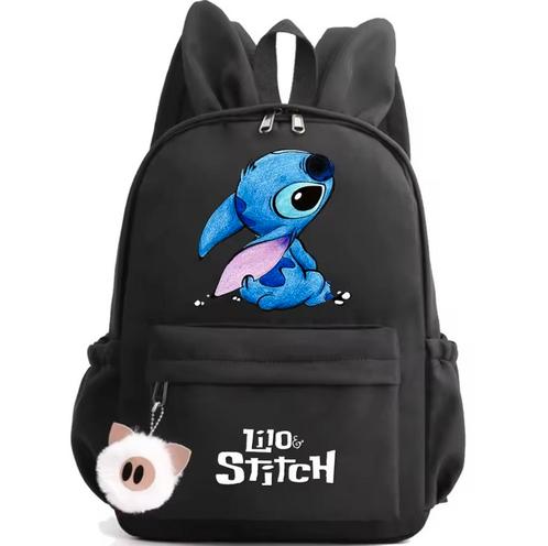 Cartable Sac à dos noir STITCH (38 X 28 x11 cm) NEUF, Handtassen en Accessoires, Tassen | Schooltassen, Nieuw, Rugtas, Zwart, Ophalen of Verzenden