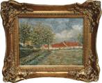 Hoevelandschap Jan Frans Simons, Antiek en Kunst, Kunst | Schilderijen | Klassiek, Ophalen of Verzenden