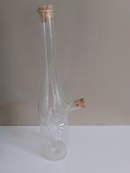 Vintage olie- en azijnstel van glas, 30 cm hoog, transparant, Ophalen of Verzenden