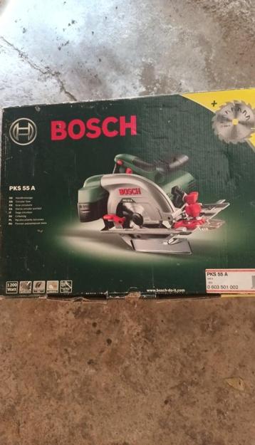 Cirkelzaag Bosch PKS 55A, Doe-het-zelf en Bouw, Gereedschap | Zaagmachines, Ophalen, Cirkelzaag, 70 mm of meer, 1200 watt of meer